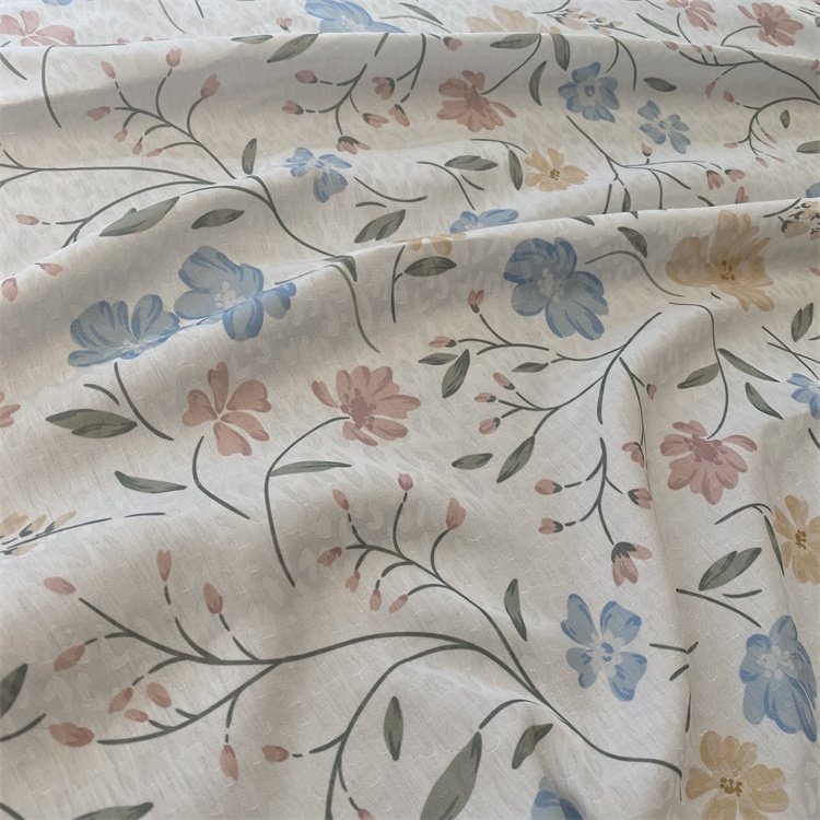 CLOTHING FABRIC GOOD SALE SUPER SOFT 2021 floral print fabric SATIN JACQUARD PAJAMA FABRICS FOR SLEEPING WEAR