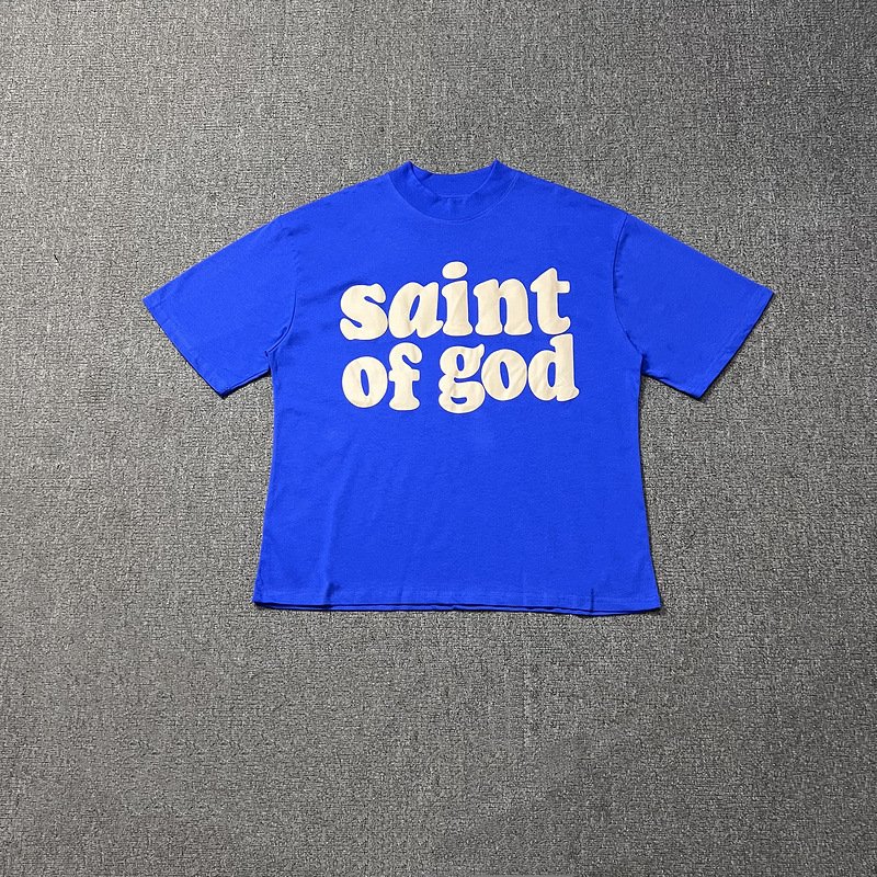 Saint of God Kanye Foam Printed Short Sleeve Street Versatile Casual Retro Half Sleeve T-shirt