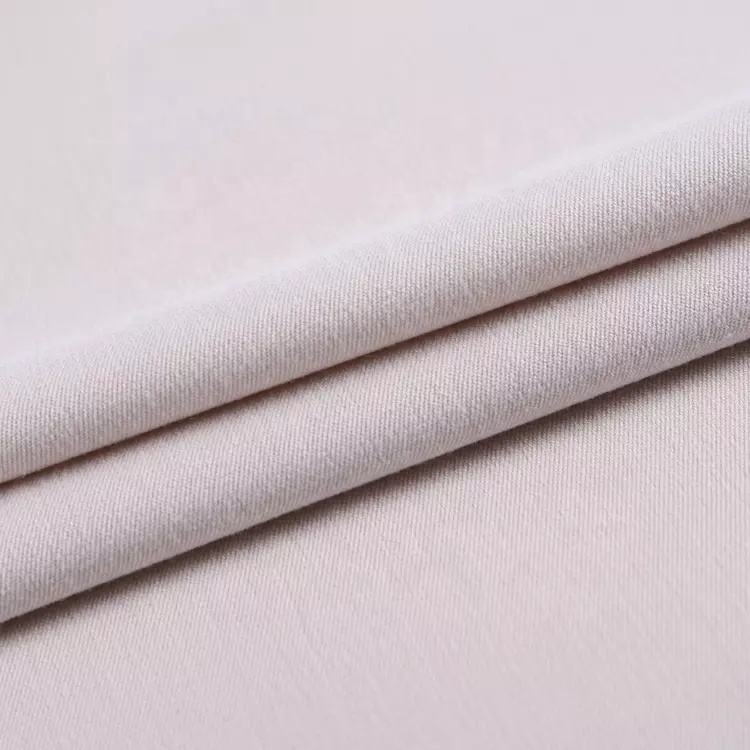 TR 250GSM recycled stretch solid twill woven polyester rayon fabric with spandex suiting fabric for thobe pant or dress