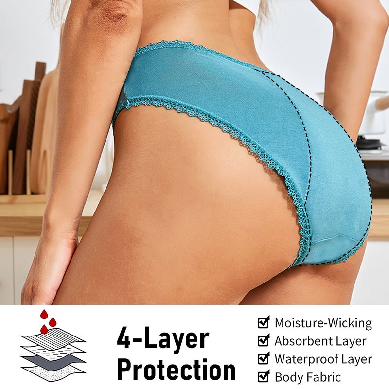 Evenyoung 4 Layers Leak Proof Bamboo Fiber Culotte Menstruelles Period Panties Biodegradable Bamboo Free Odor Period Underwear