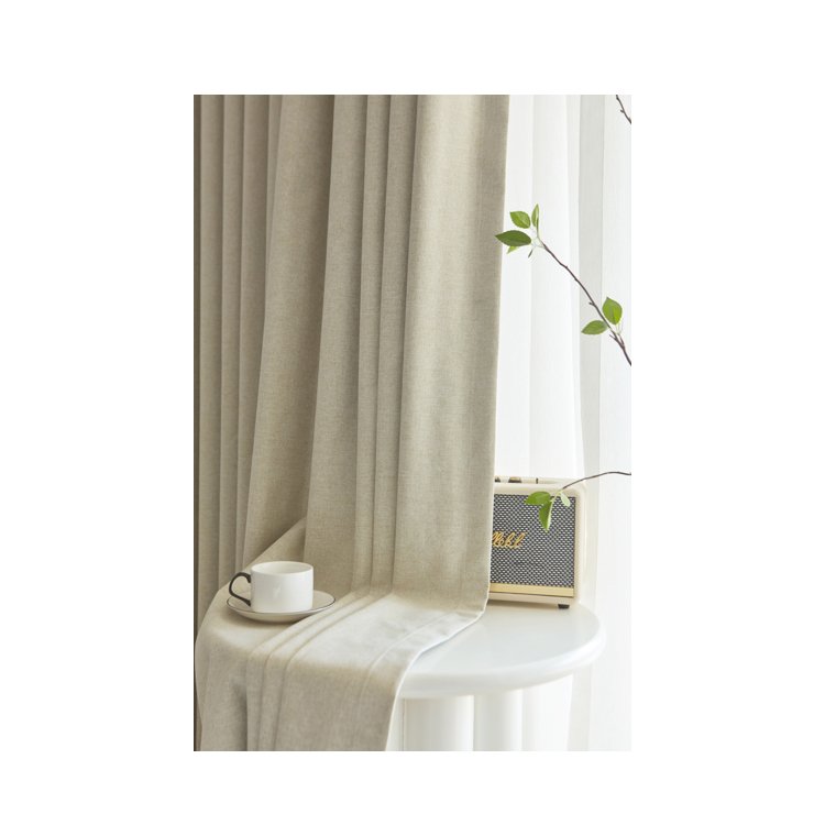 Highly Effective Double China Sided Rough Hemp New Technology Fine Grain Technology Luxury Sun Shade Blocker Curtains