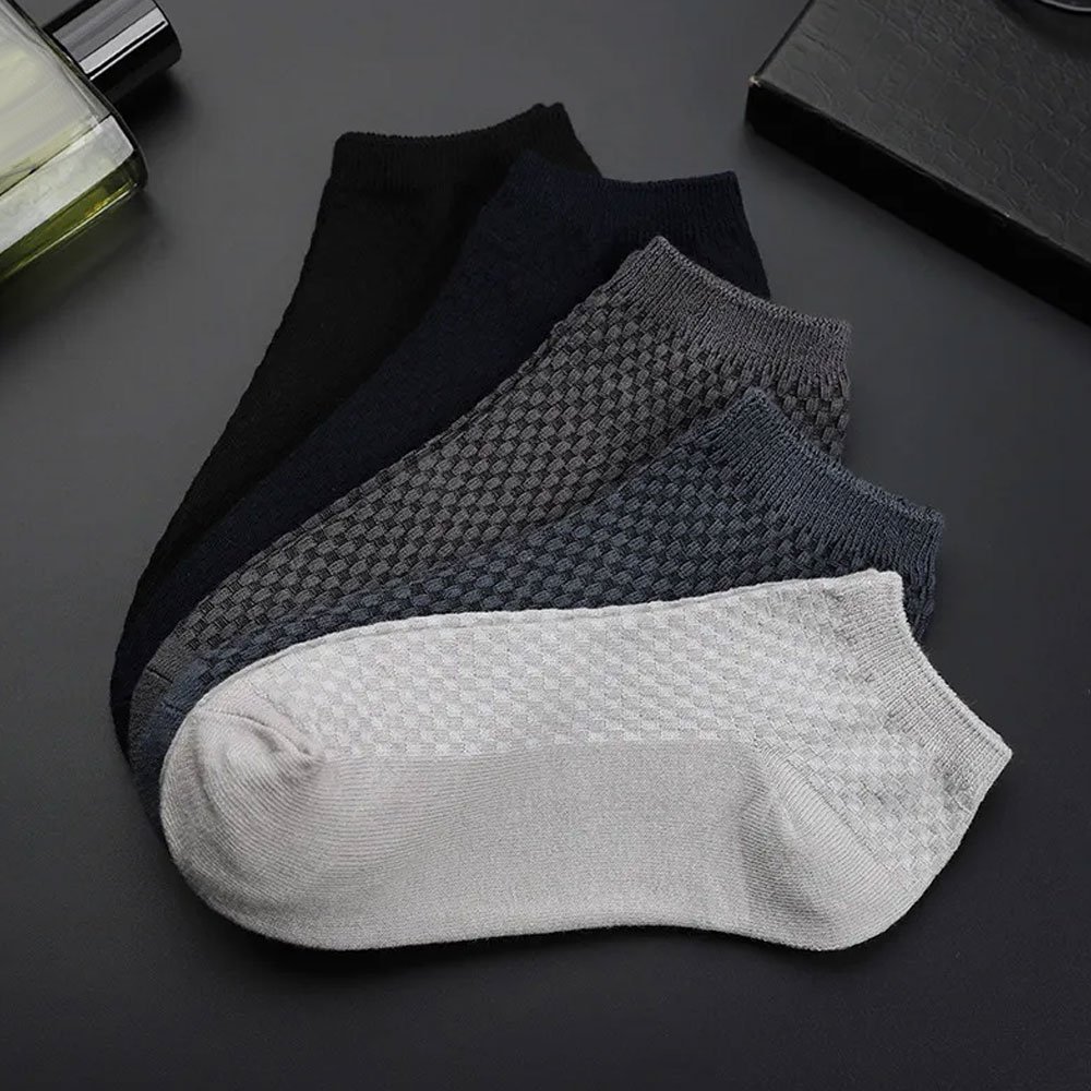 New Cotton Made Plain Customized Ankle Socks Custom Bamboo Fiber High Quality Crew Ankle Breathable Soft Low-cut Ankle Socks
