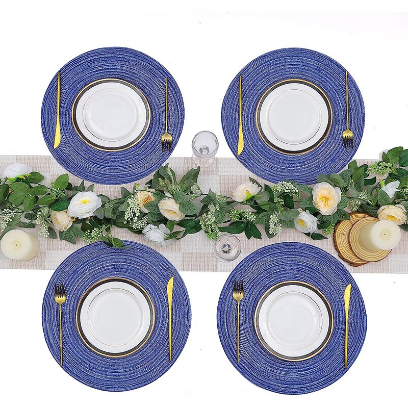 cotton set de table mat luxury dining kitchen rectangle desk wood pvc place mat red table mats style square