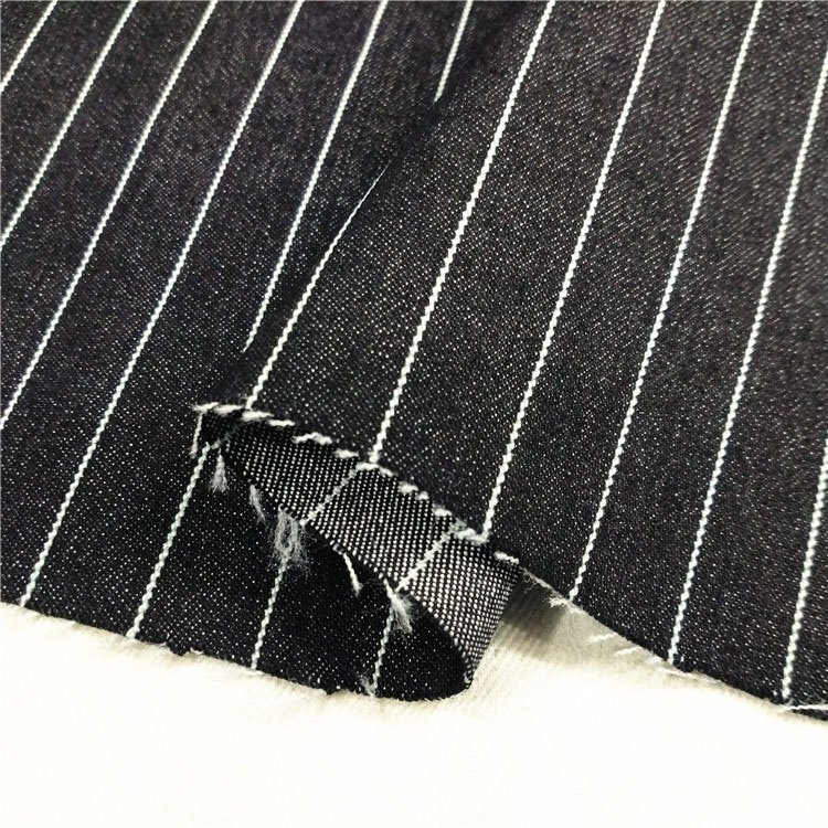 Polyester cotton yarn dyed stretch jacquard denim fabric yarn dyed plaid elastic jean fabric