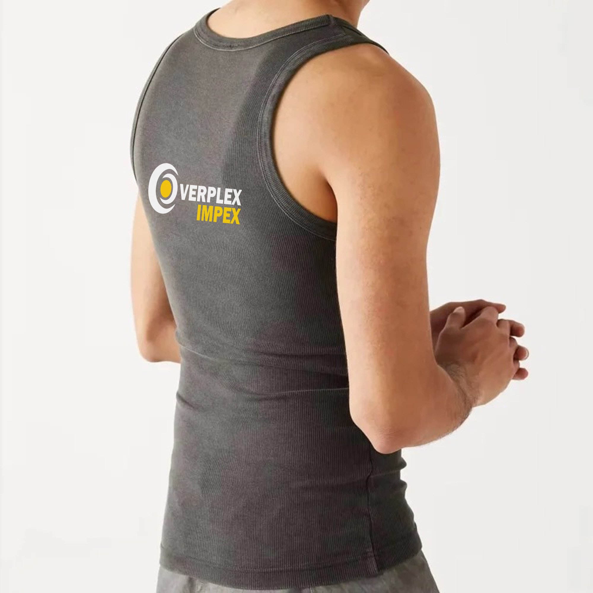Men's Fitness Seamless Gym Tank Tops Quick Dry Bamboo Athletic Muscle Activewear with Custom Logo Print Bodybuilding Singlet