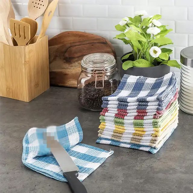 Top Selling Wholesale Sublimation Tea Towel 100% linen Cotton Hotel Waffle Tea Towel Place Mat Cleaning Cloth