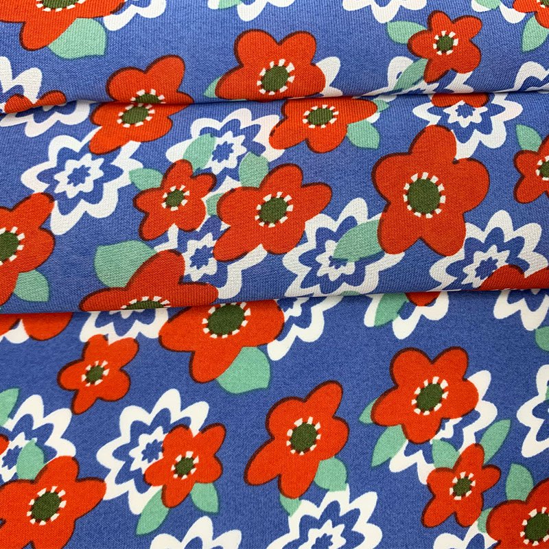 Spot 100% Polyester textiles Hibiscus Linen floral printing chiffon fabric for clothing