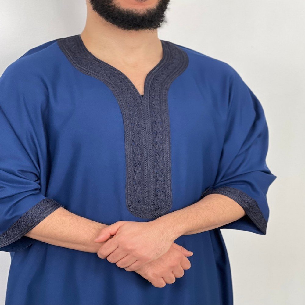 Royal Premium Quality Handmade Thobe Designer Print Fabric Jubbah Kaftan Embroidered Clothing from Kandora Djellaba