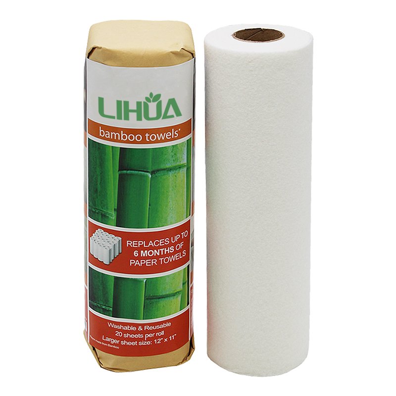 2023 New Design Washable Biodegradable organic Reusable 100% Bamboo Fiber Paper Towel Bamboo Kitchen Wipes
