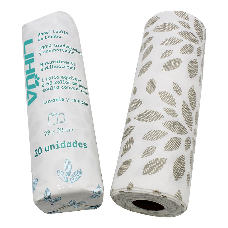 2023 New Design Washable Biodegradable organic Reusable 100% Bamboo Fiber Paper Towel Bamboo Kitchen Wipes