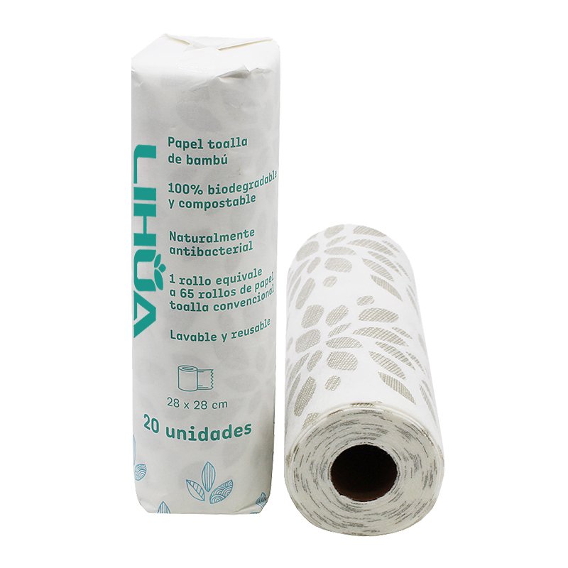 2023 New Design Washable Biodegradable organic Reusable 100% Bamboo Fiber Paper Towel Bamboo Kitchen Wipes