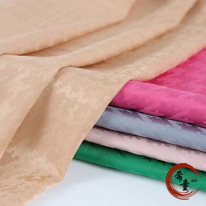 Dress material New design plover grid pattern wholesale satin fabric jacquard satin fabrics for clothing garment