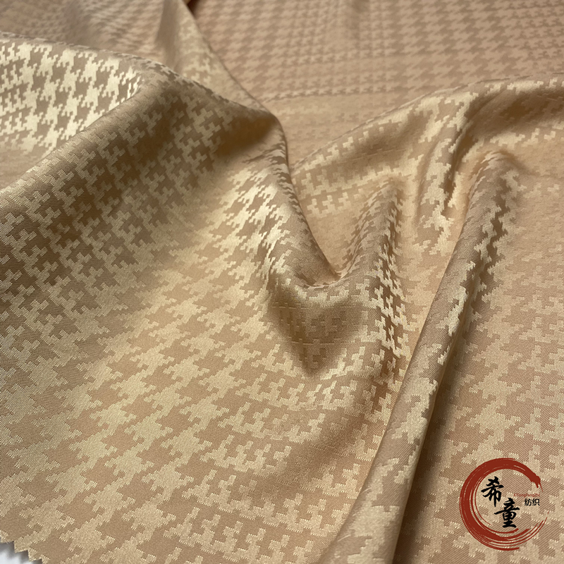 Dress material New design plover grid pattern wholesale satin fabric jacquard satin fabrics for clothing garment