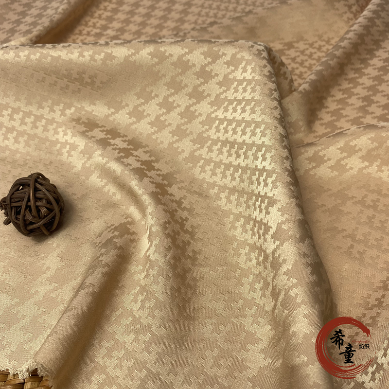 Dress material New design plover grid pattern wholesale satin fabric jacquard satin fabrics for clothing garment
