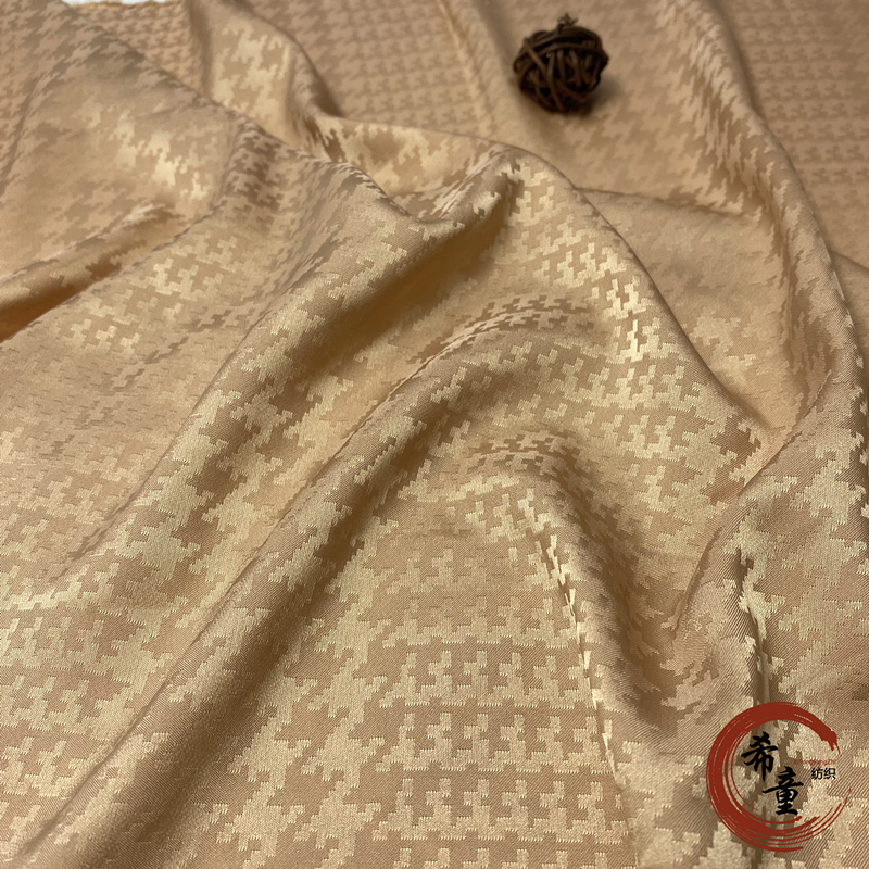 Dress material New design plover grid pattern wholesale satin fabric jacquard satin fabrics for clothing garment