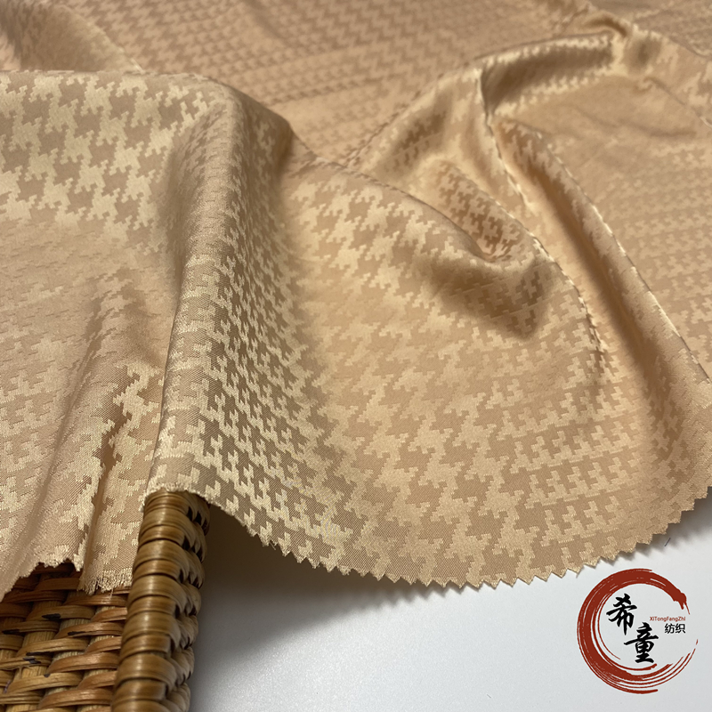 Dress material New design plover grid pattern wholesale satin fabric jacquard satin fabrics for clothing garment