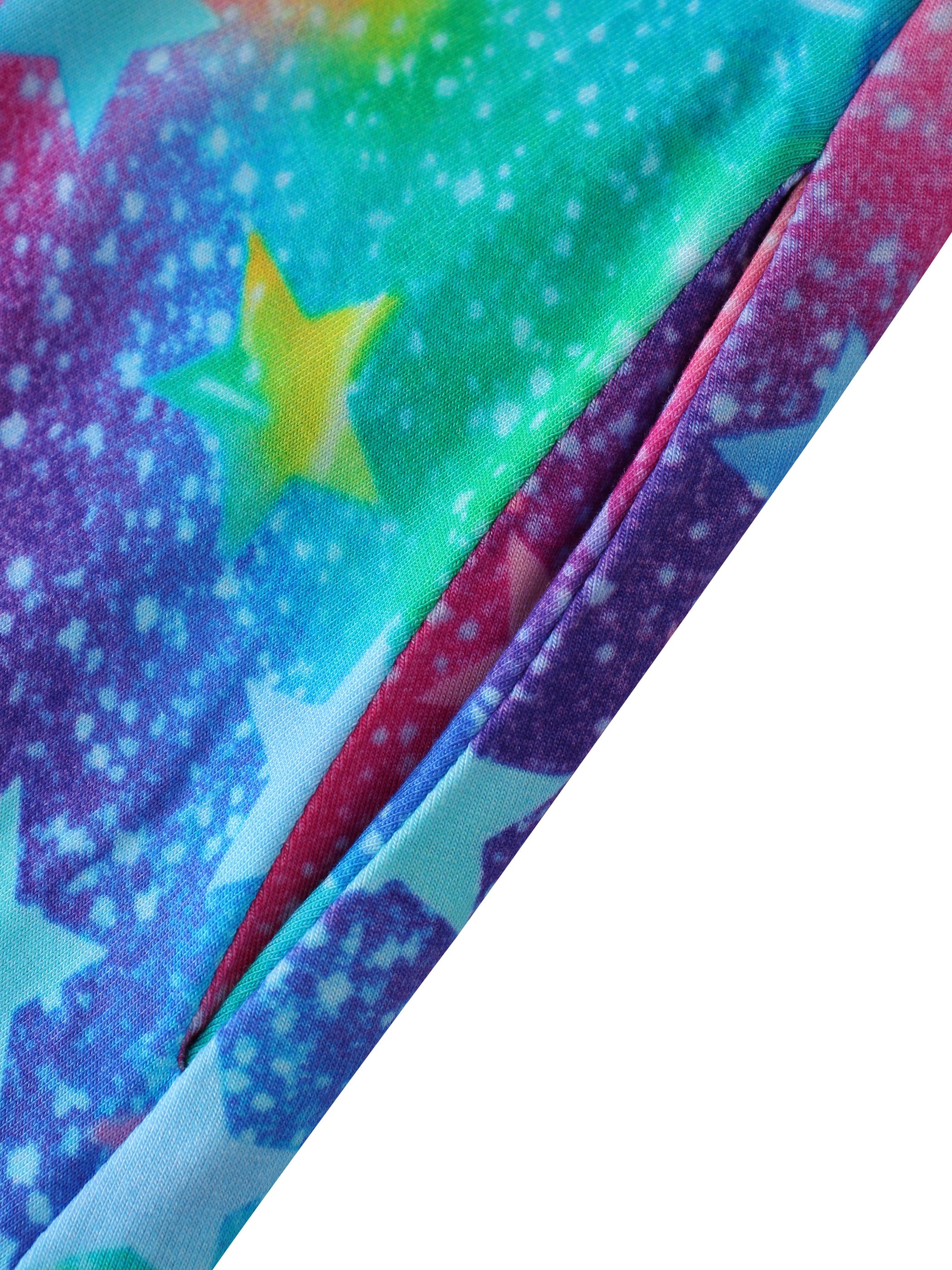 OKKO Certified Summer Dress for Girls Colorful Star Pattern Printing on Knitted Bamboo Fiber Fabric Customizable