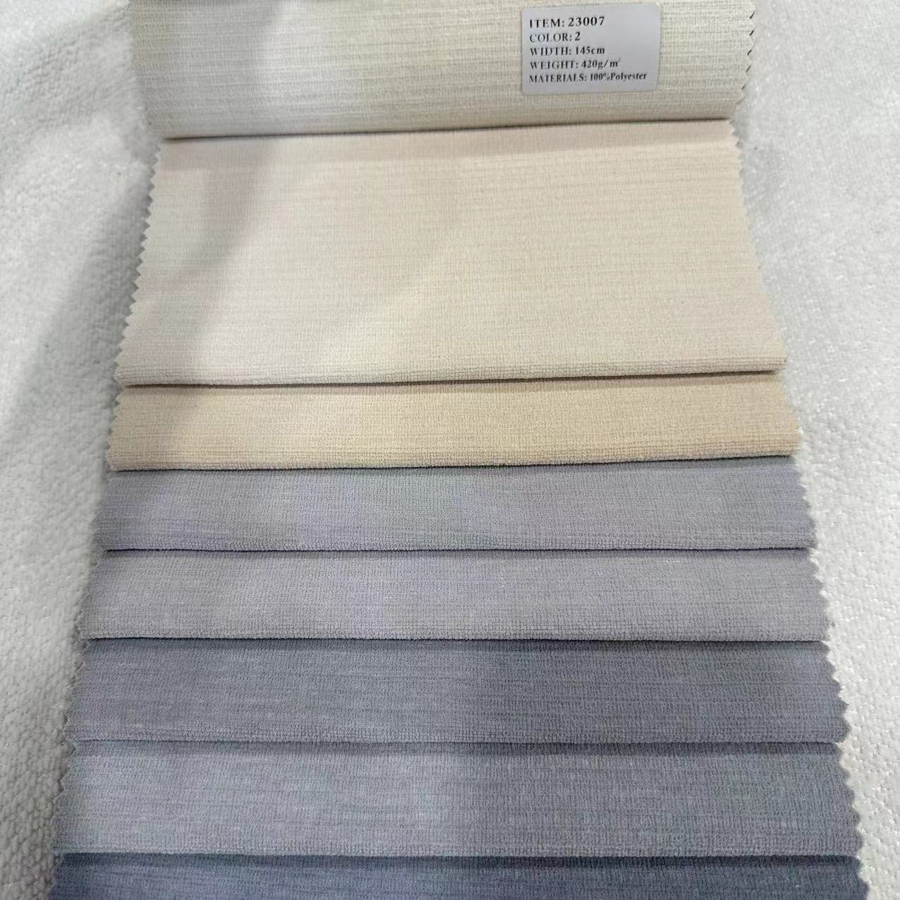 23007- polyester home textile sofa fabric for plain Comfortable Warm Upholstery Pillow linen curtain fabrics For Home