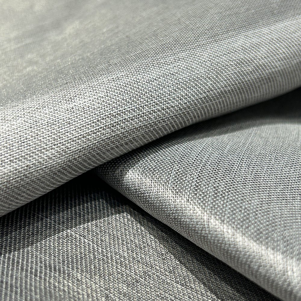 Custom 2.8-3M width factory Inherent flame retardant slub linen style 330g/㎡ 924g/m dimout decoration blackout curtains fabric