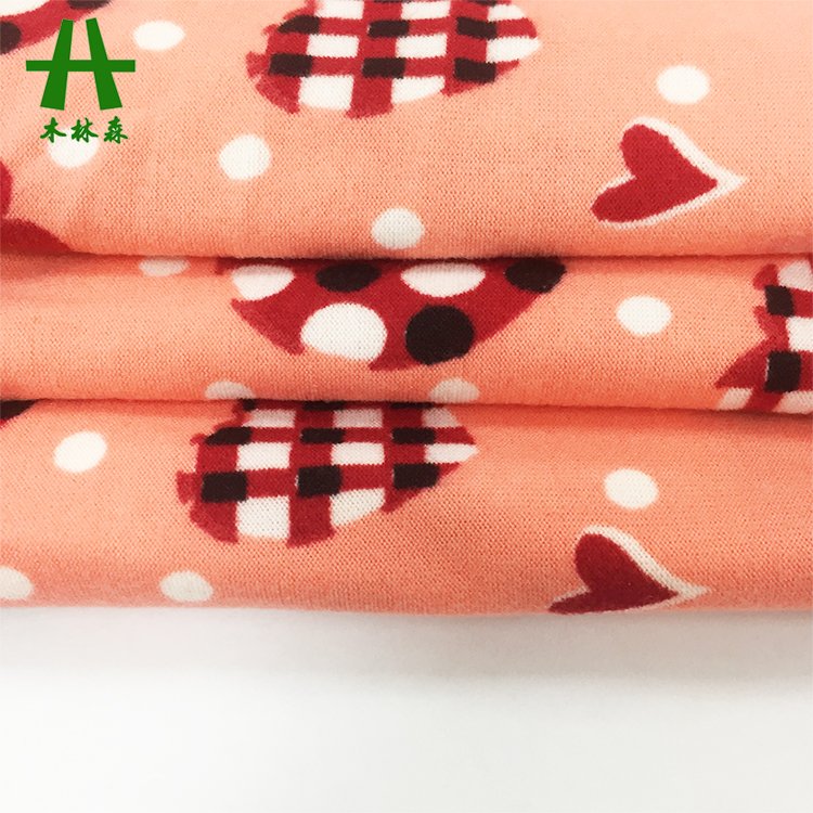 Mulinsen Textile DTY Double Brush Printed Spandex Polyester Jersey Fabric