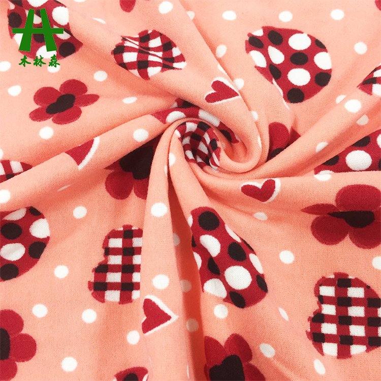 Mulinsen Textile DTY Double Brush Printed Spandex Polyester Jersey Fabric