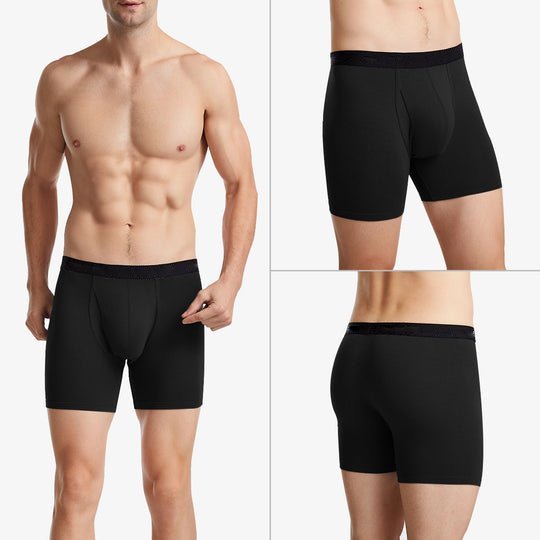 Best Underwear Sweat Men Bamboo Fabric Custom OEM Famous Brand Supplier 3D Pouch Crotch Panel Bamboo Underwear Boxers for Men