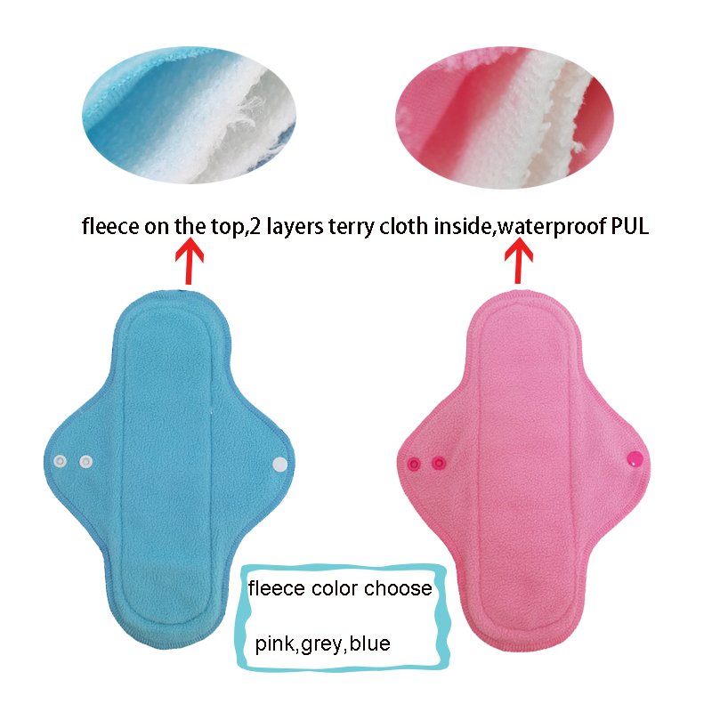 Washable Reusable Absorbent Cloth Sanitary Pads Low Price Cotton Fleece Patterns Waterproof Menstrual Sanitary Pads For Women