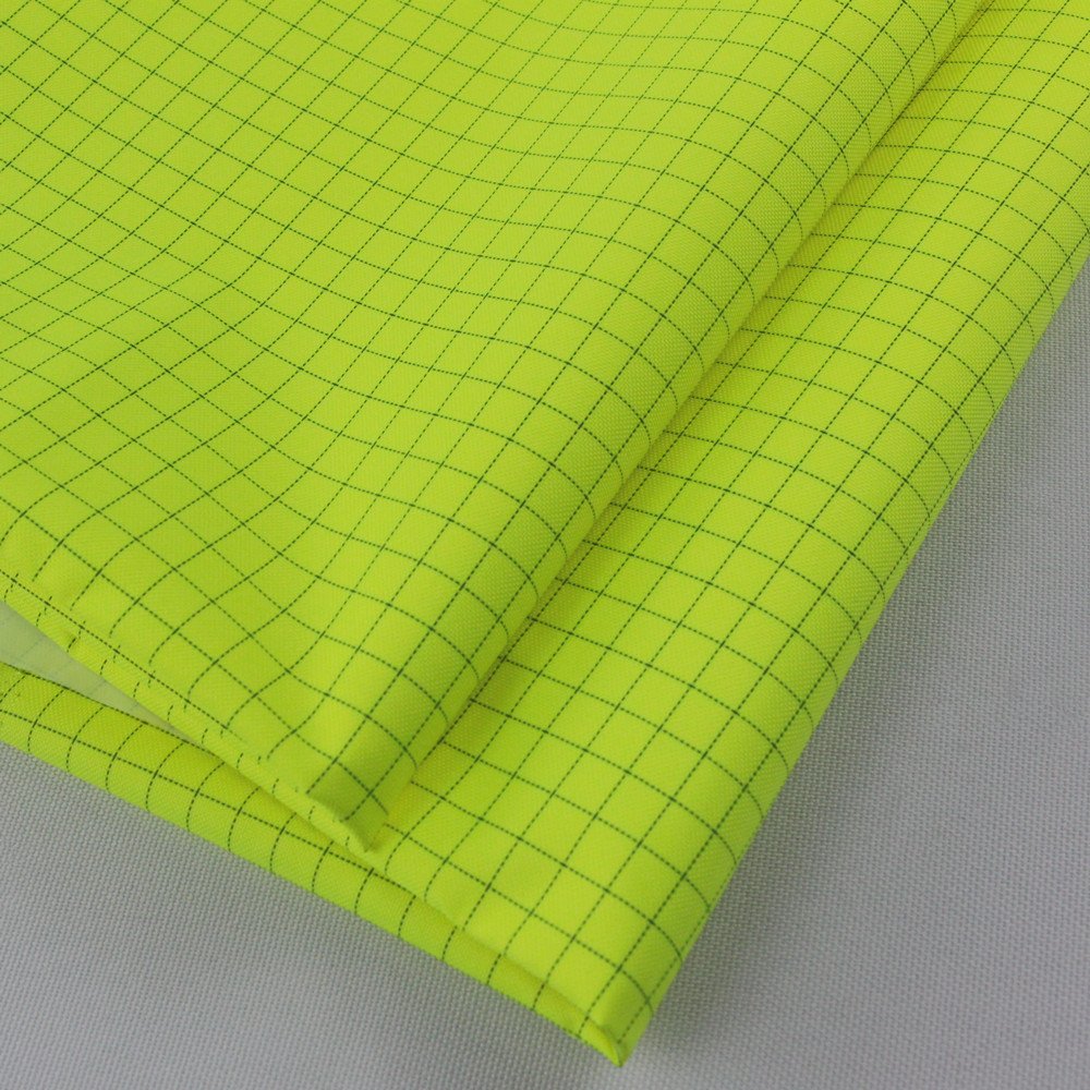 ESD Polyester Fluorescent Conductive Flame Retardant Fireproof Oxford Fabric For Workwear