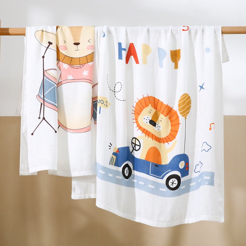Soft Bamboo Cotton Fabric Muslin Infant Baby Swaddle Wrap Blanket Bamboo Fiber Cover Blanket Children's bath towel