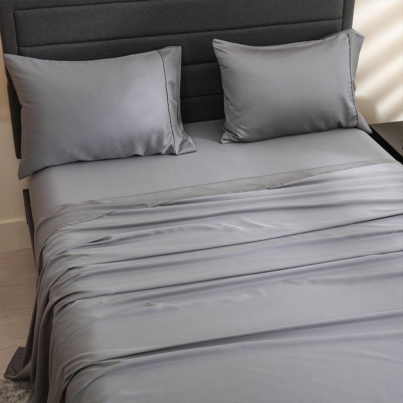 100% cotton fabric 300T white satin fabric flat sheet