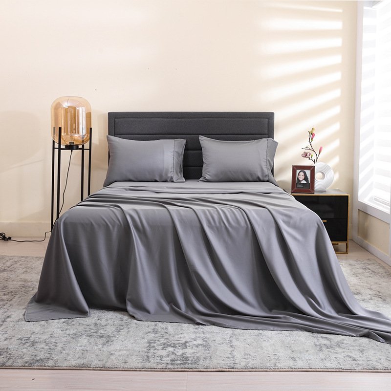 100% cotton fabric 300T white satin fabric flat sheet