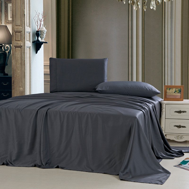 100% cotton fabric 300T white satin fabric flat sheet