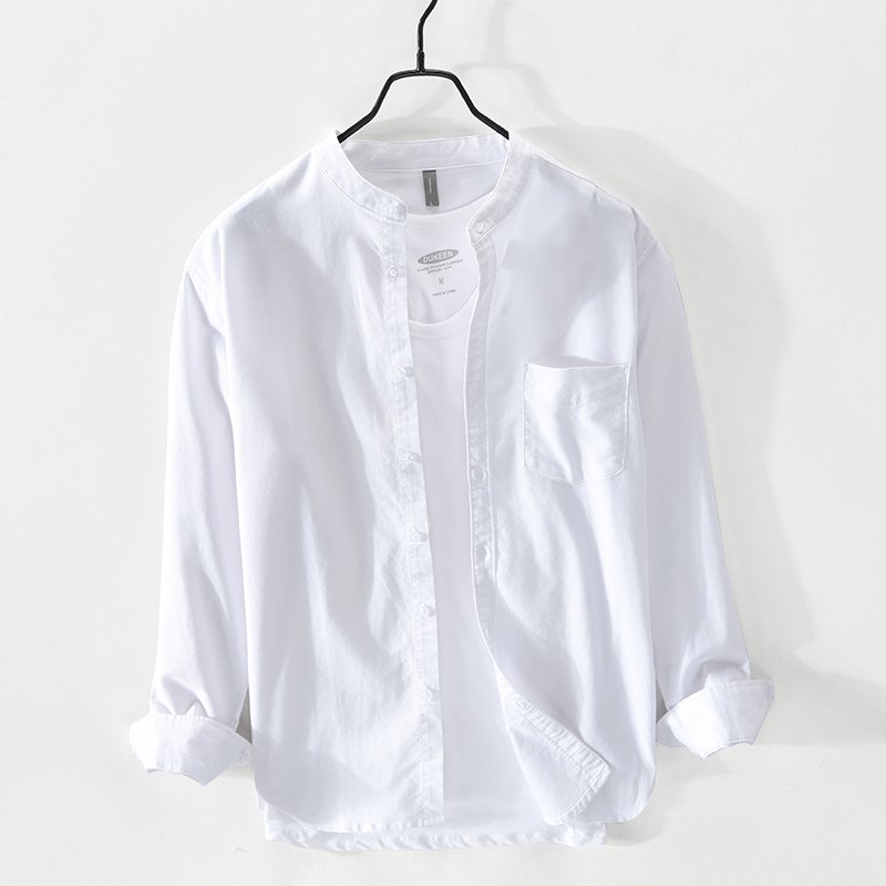 Custom Plus Size100% Cotton Casual Formal Dress Work Shirts For Men Button Up Long Sleeve Men's Linen Shirts