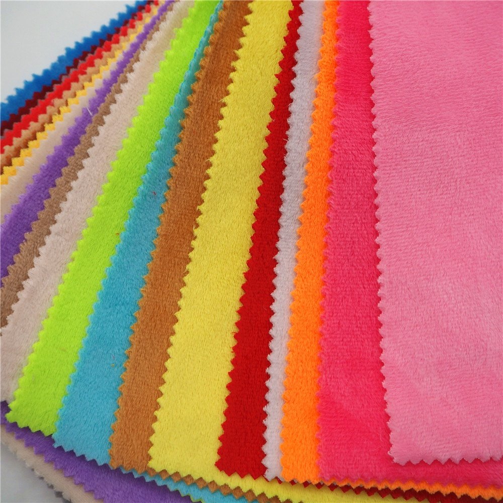 100% Polyester Minky Fabric Super Soft DTY/FDY Velboa wholesale Knitted Minky plain Toy/Bedding/Pillow Covers Plush Fabric