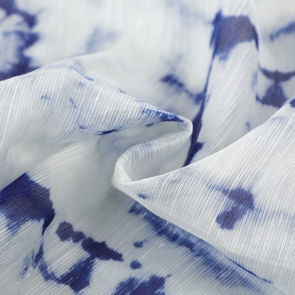 High quality custom digital printing 25%silk 75% linen chiffon fabric for clothing
