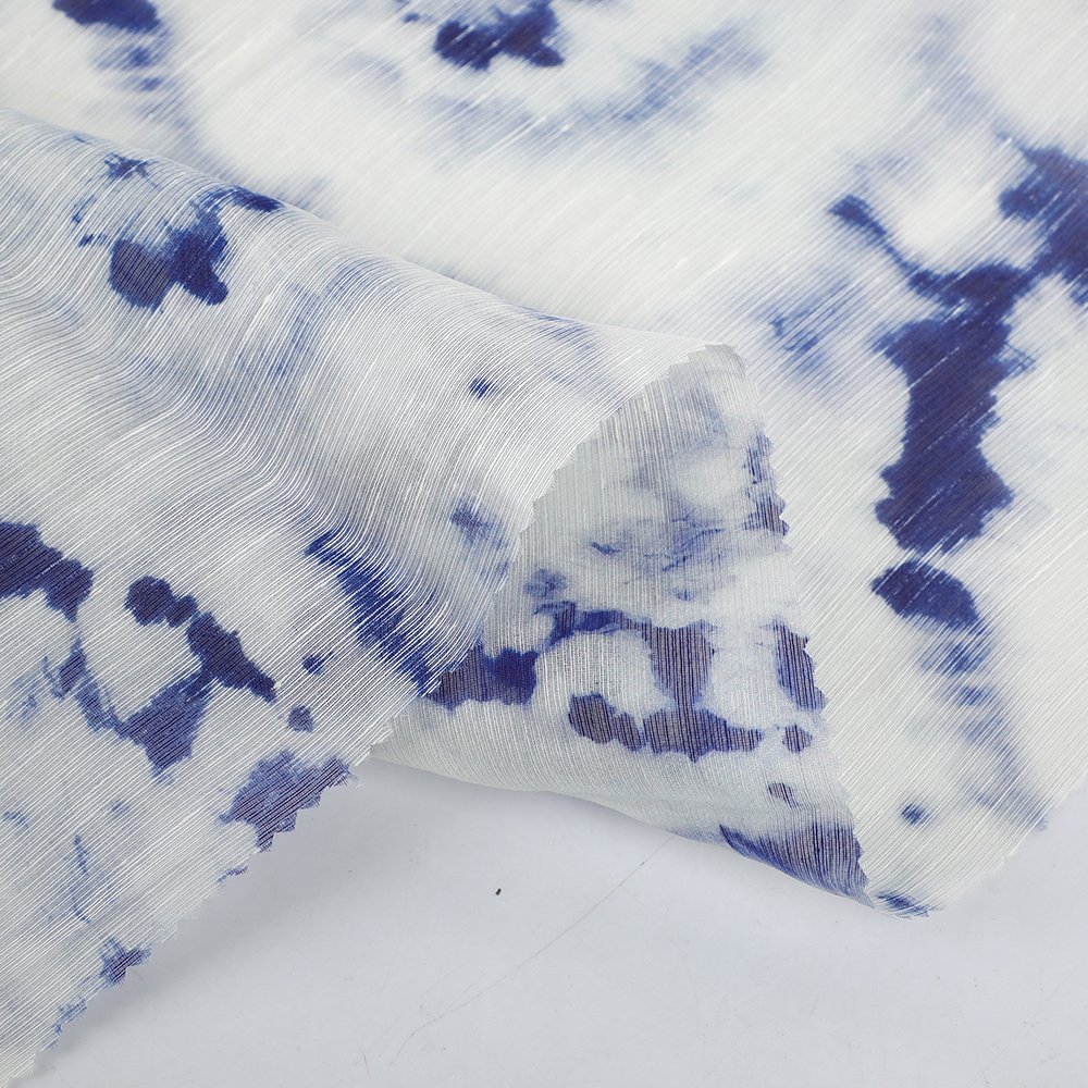 High quality custom digital printing 25%silk 75% linen chiffon fabric for clothing
