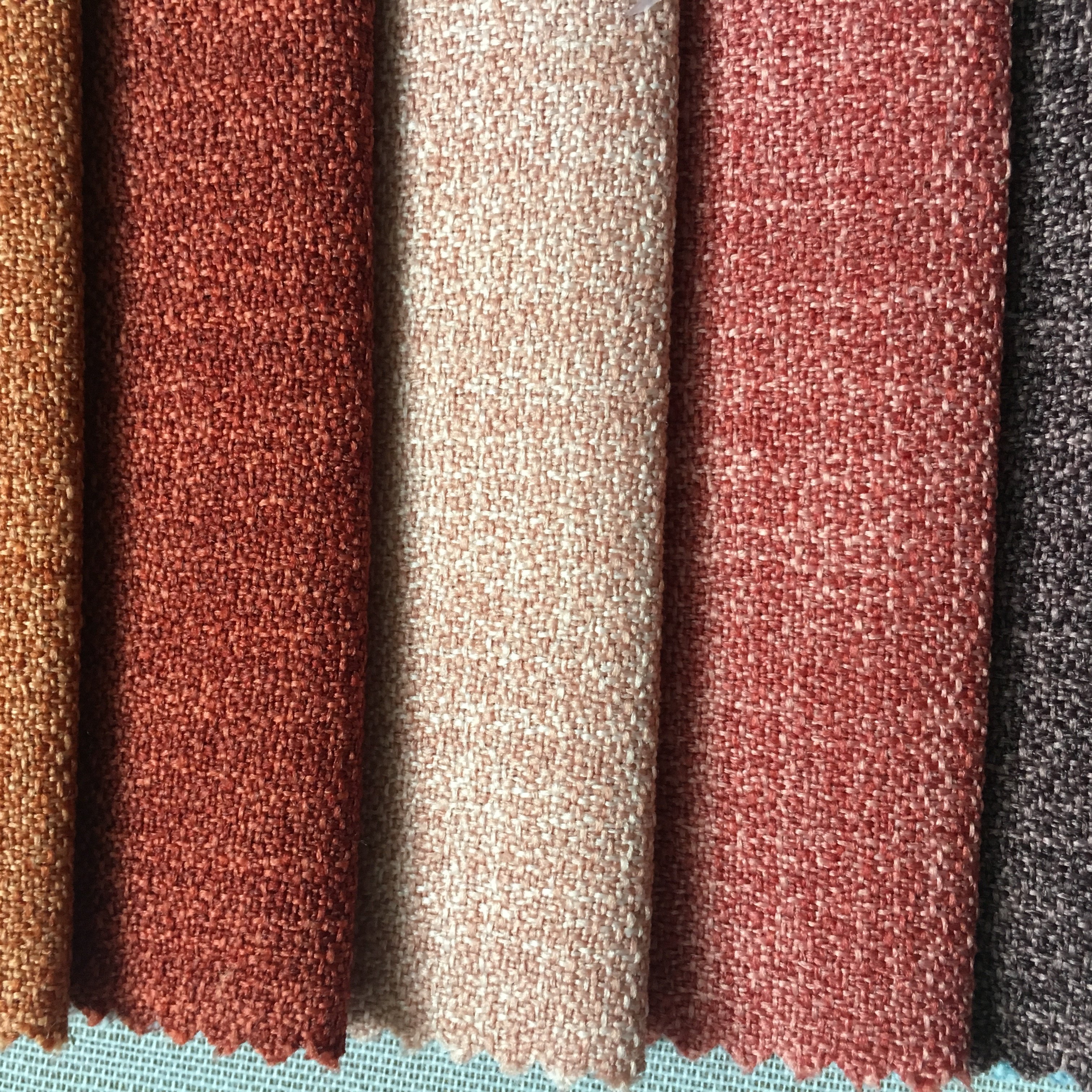 Furniture Fabric for Wholesale Textile Upholstery Sofa 100% Polyester Dobby Solid Color Sofa Textile Linen Look s fabric