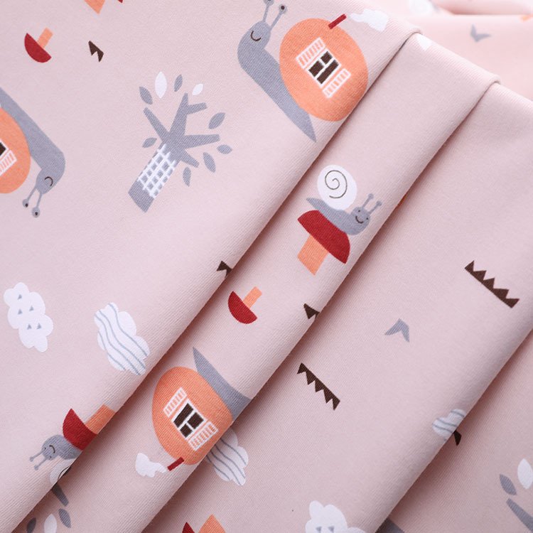 Breathable fabric Custom Printed Bamboo Jersey Fabrics With No MOQ