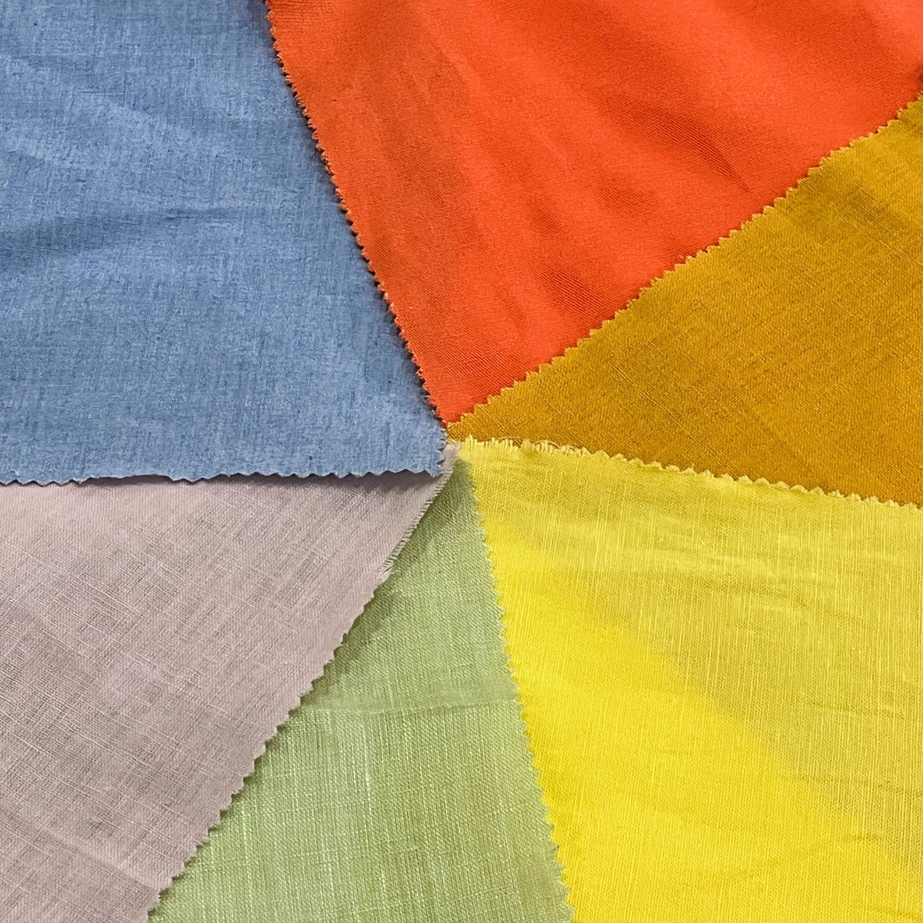 Soft touching customized color pure 100% linen fabric plain flax dyed woven fabric for linen clothing