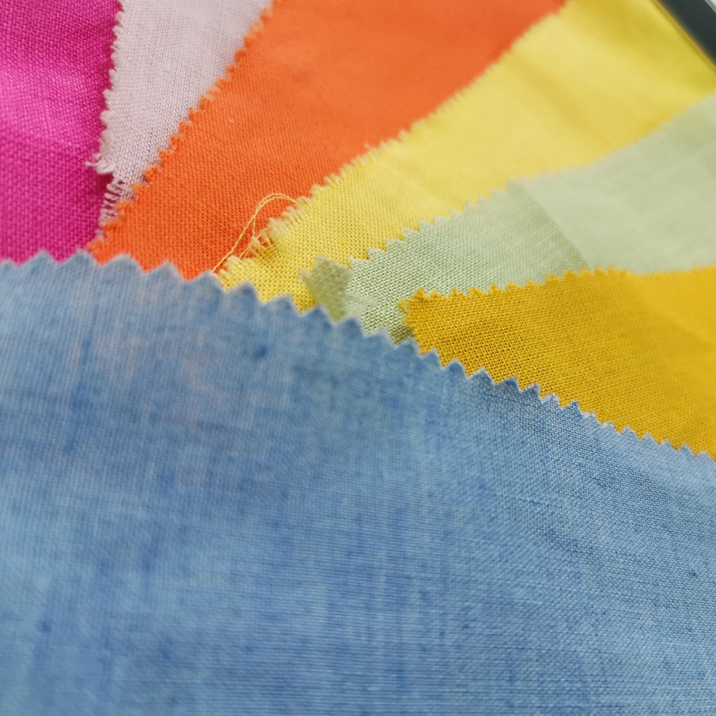 Soft touching customized color pure 100% linen fabric plain flax dyed woven fabric for linen clothing
