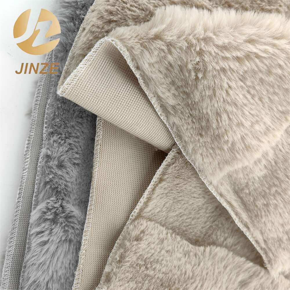 JZ 100% Polyester Knitted Fabric Warm & Soft Imitation Rabbit Hair Anti-Pill Stretch Design Home Textiles Dresses Blankets Sofas