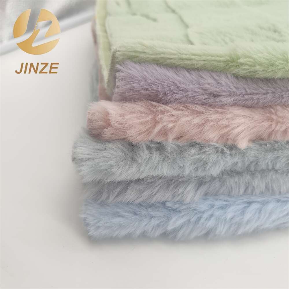 JZ 100% Polyester Knitted Fabric Warm & Soft Imitation Rabbit Hair Anti-Pill Stretch Design Home Textiles Dresses Blankets Sofas