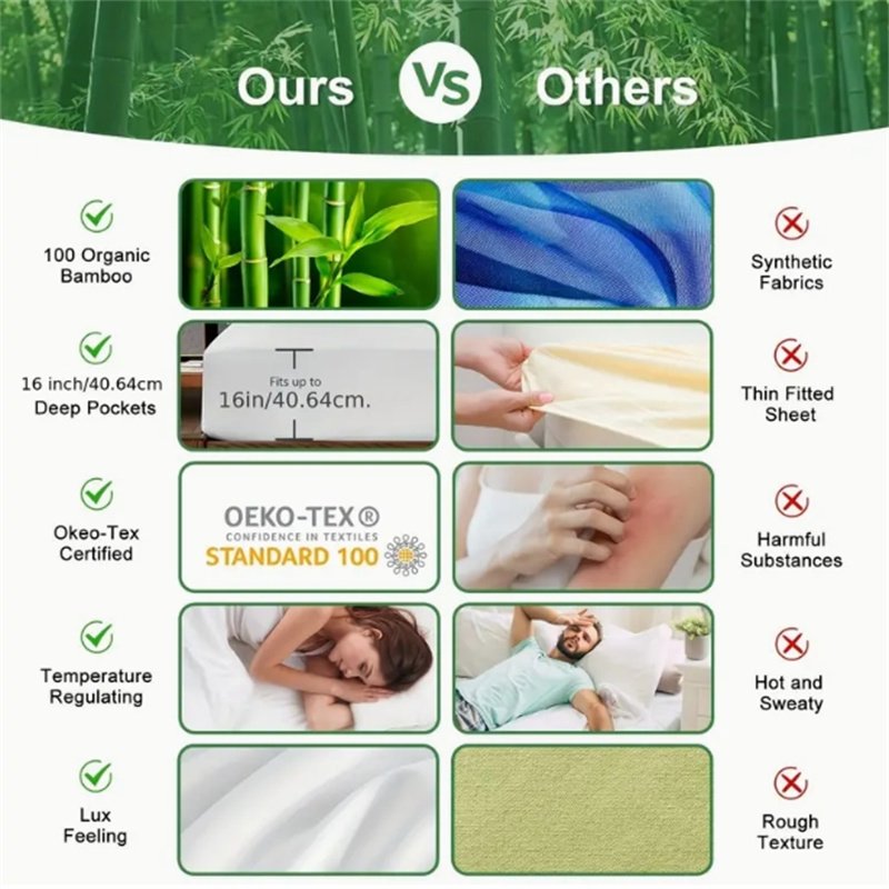 High Quality Organic Bamboo Queen Sheet Set Natural Soft bamboo Fabric Comforter Fitted Sheets Home Use Available King Twin