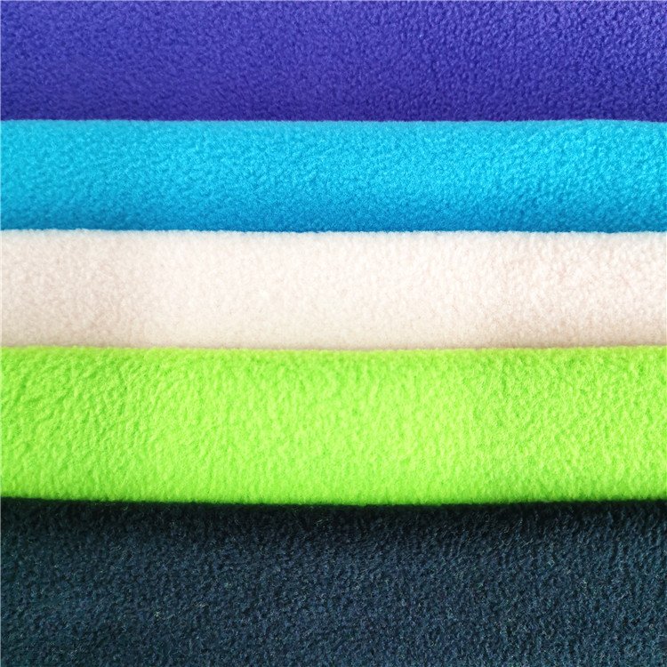 Customized high quality polyester DTY 150D 144F two sides brush and one side anti pilling dyed polar fleece fabric