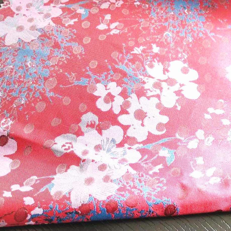 100% POLYESTER FLOWER PATTERN WOVEN BROCADE JACQUARD FABRIC