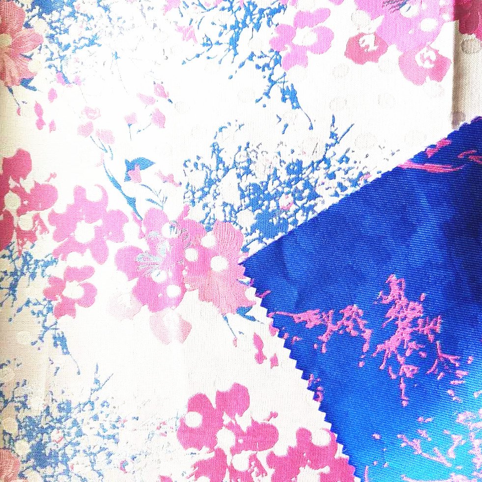 100% POLYESTER FLOWER PATTERN WOVEN BROCADE JACQUARD FABRIC