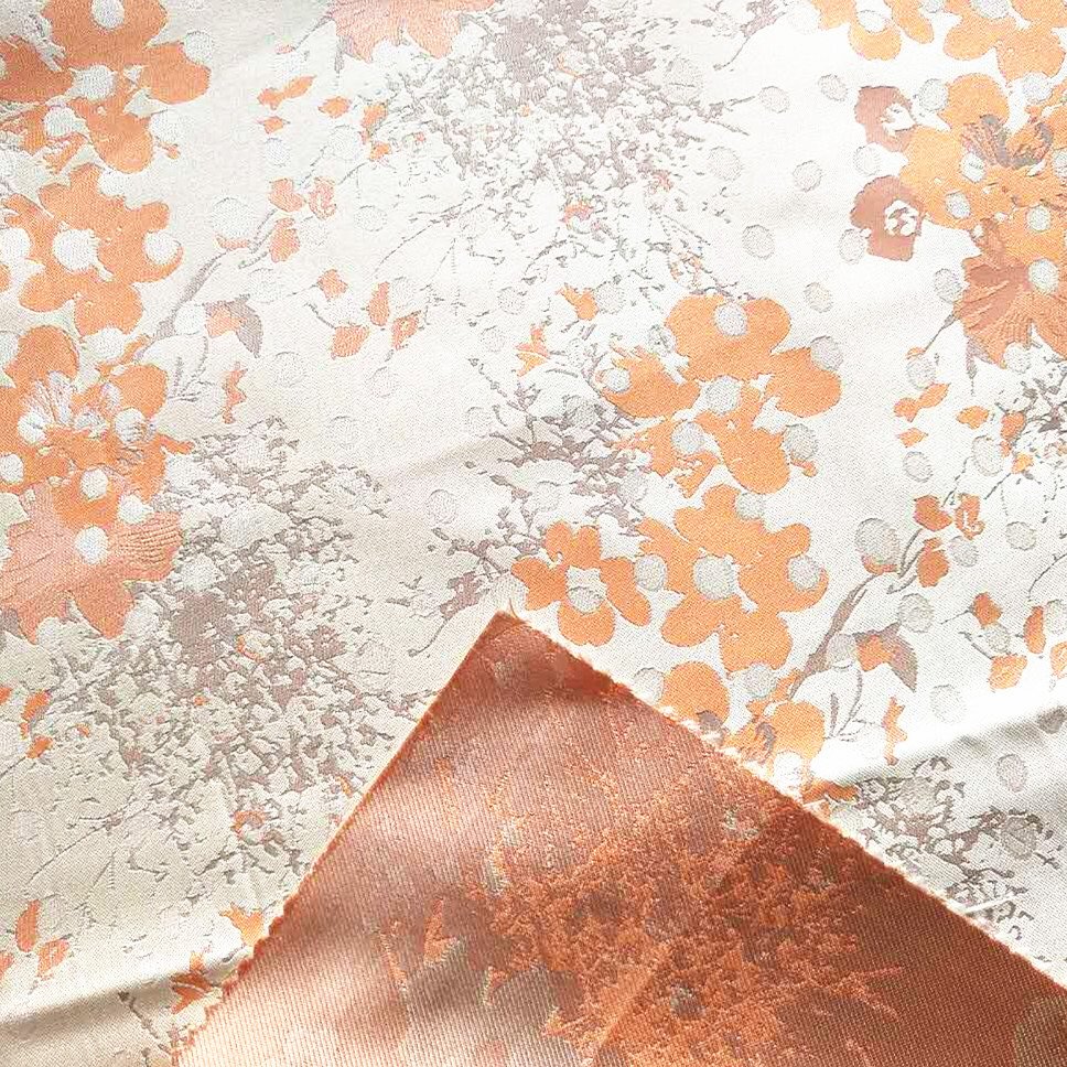 100% POLYESTER FLOWER PATTERN WOVEN BROCADE JACQUARD FABRIC