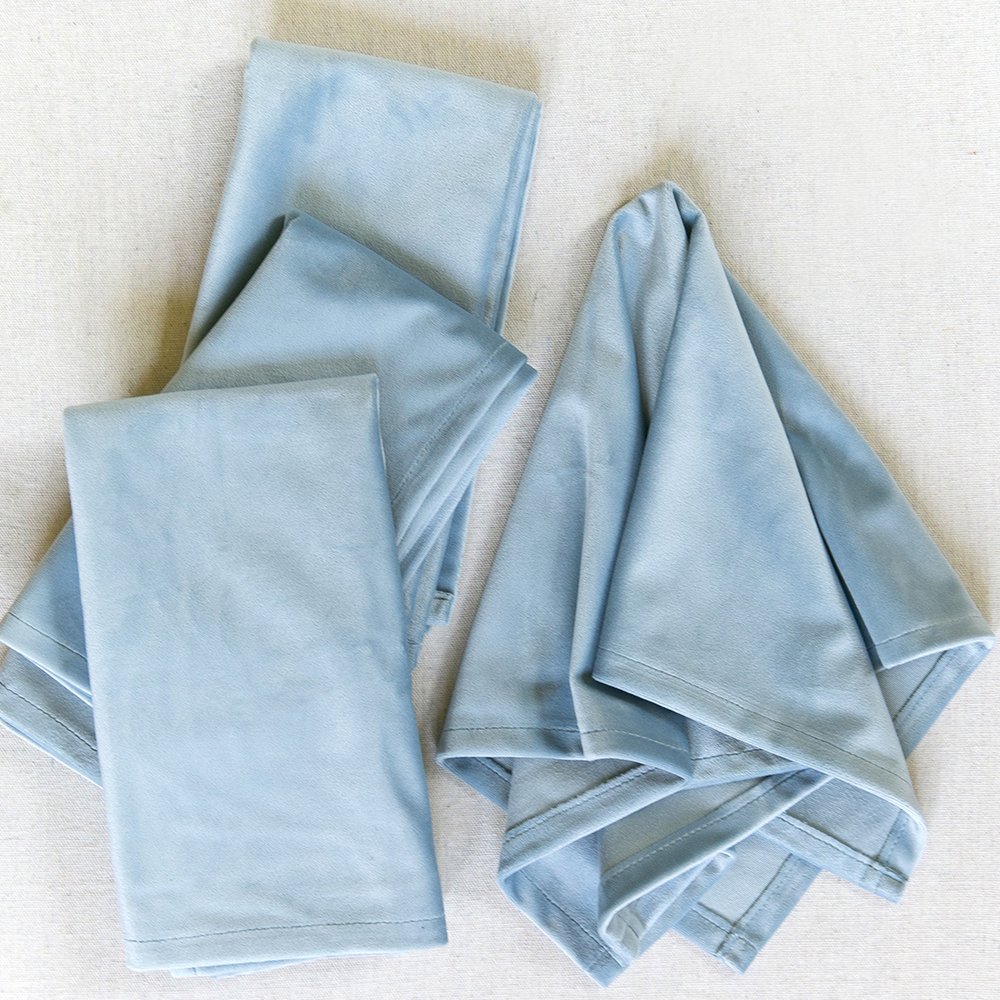 High Quality Washable table linen Velvet napkins for wedding custom size Embroidered edge flannel cloth linen napkins placemat