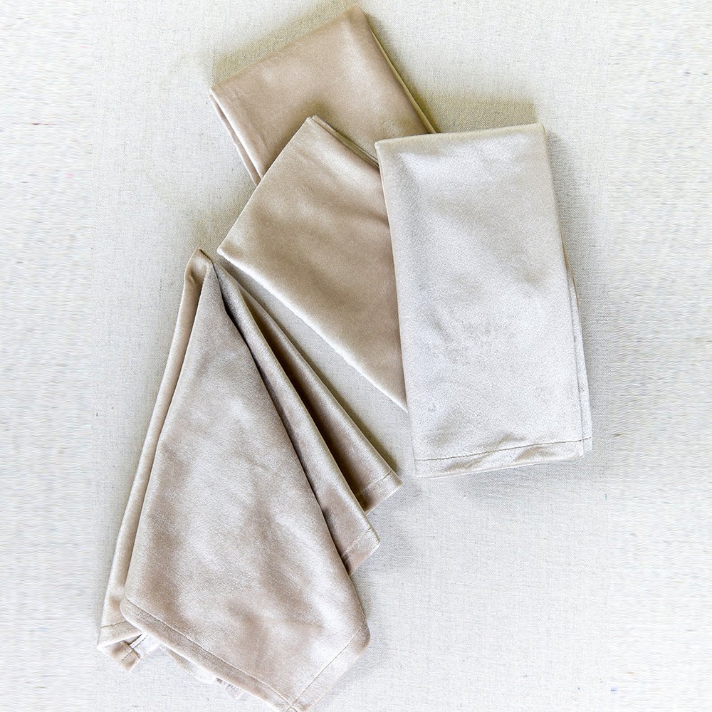 High Quality Washable table linen Velvet napkins for wedding custom size Embroidered edge flannel cloth linen napkins placemat