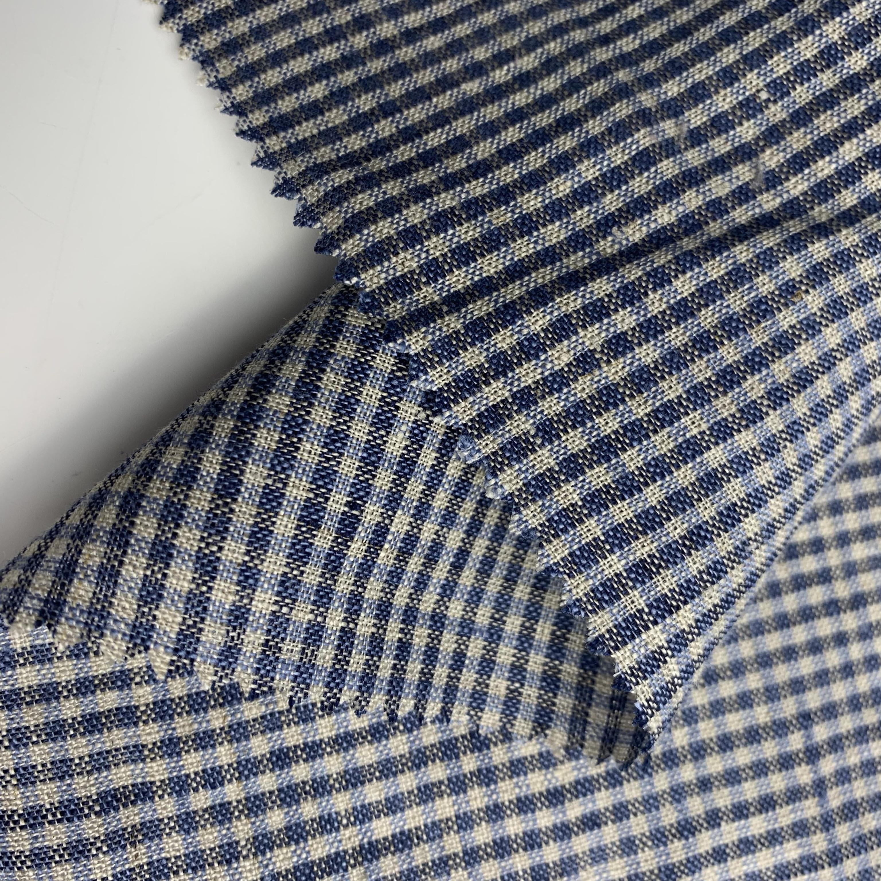 Enzymed stone washed french linen fabric for clothes yarn dyed gingham check 100% linen fabric